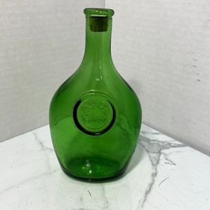 Wheaton New Jersey Green Glass Bottle Vase With Crown Vintage Condition